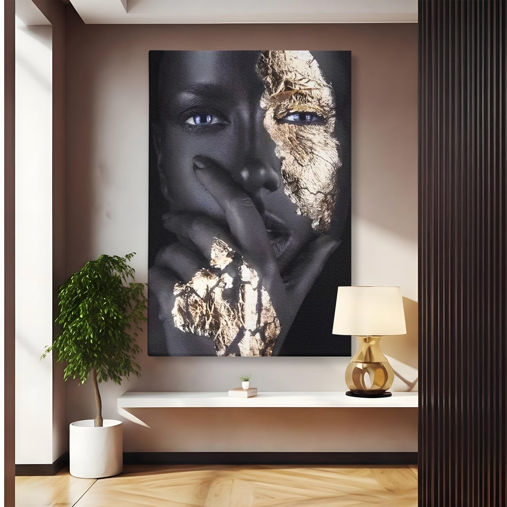 Tablou canvas cu tablou canvas cu portret de femeie, fara rama, pe sasiu de lemn